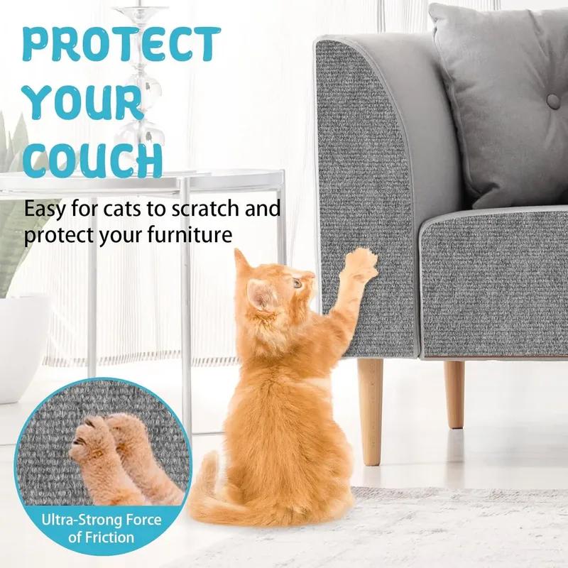 Trimmable Anti Cat Scratch Mat Self-Adhesive Carpet Mat Pad Cat Pet Scratcher Furniture Couch Corner Indoor Sofa Wall Protector