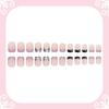 24Pcs Press On Nails Polka Dot Pattern Full Cover Nails Sweet False Nails Set