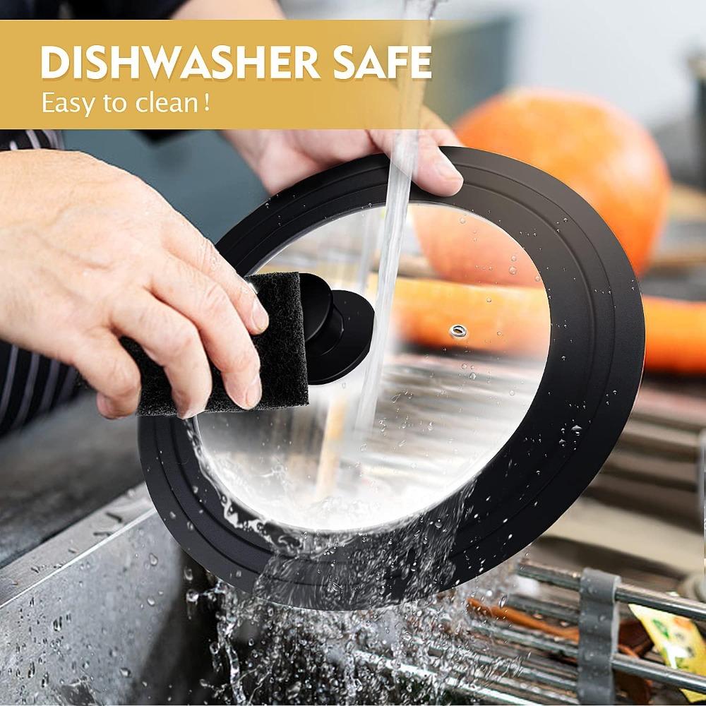 16-22-28-32 см Универсальная крышка для кастрюль, сковород и сотейников Крышка для кастрюли с термостойким силиконовым ободком и закаленным стеклом