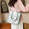 Canvas Bag Women's 2025 New Large-capacity Cartoon Printing Student Shoulder Bag Nylon Tutoring Bag Handbag