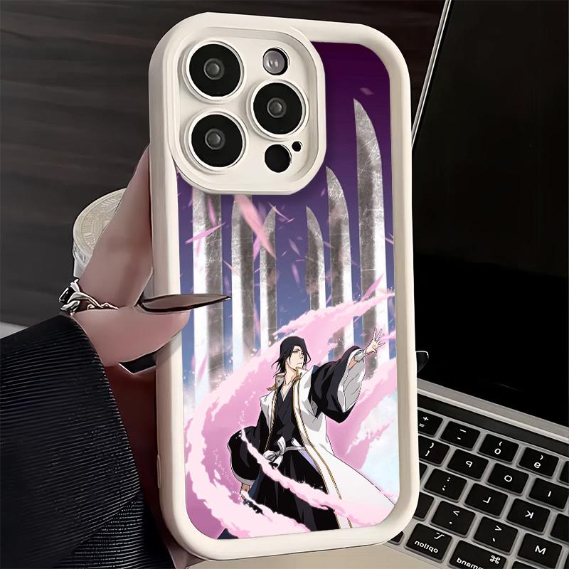 Чехол для телефона iPhone 17 Air 16E 15 16 Pro Max Bleach Кучики Бьякуя Чехол 14 Plus 13 12 Mini Мягкий Силиконовый Fundas