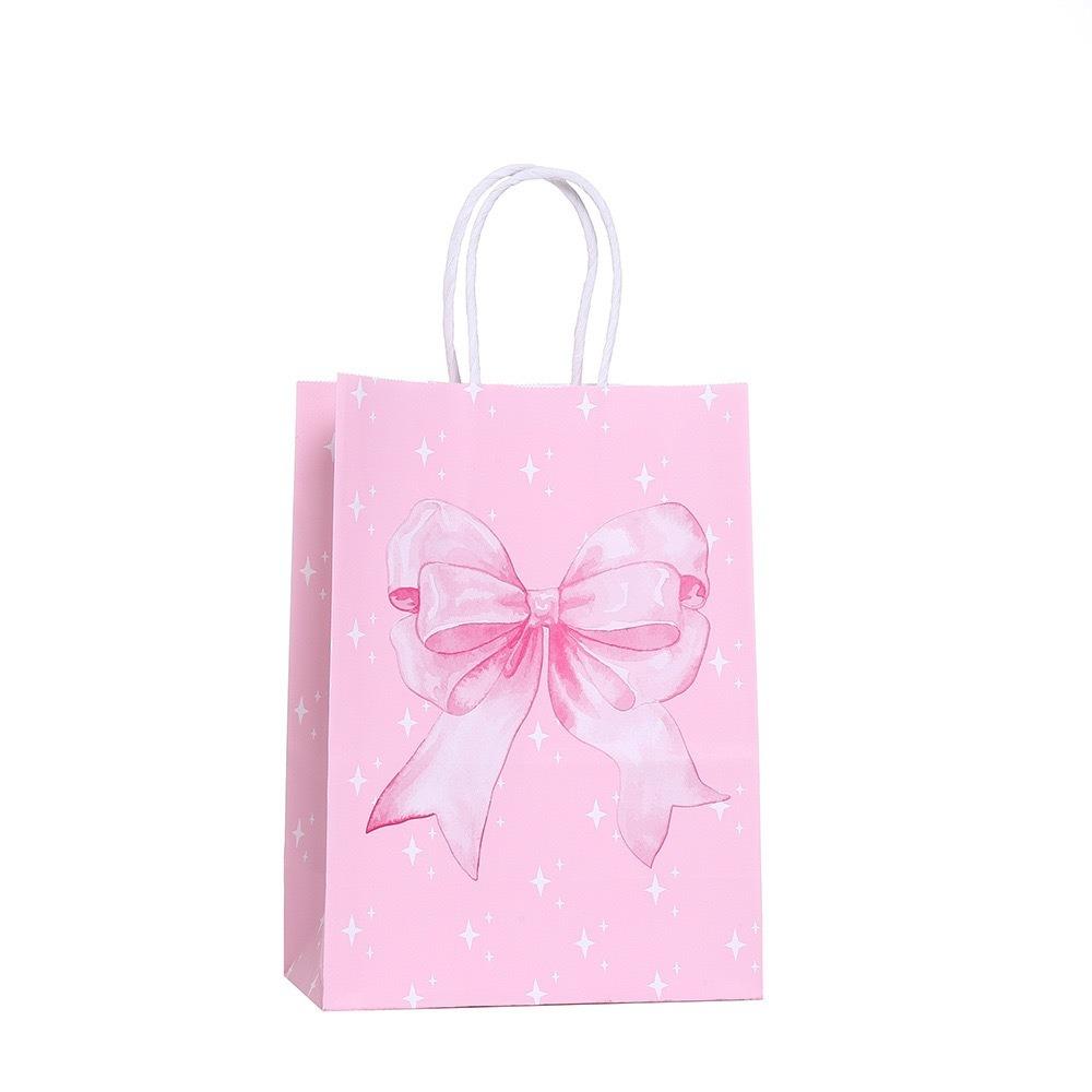 12Pcs Party Supplies Sweet Gift Packing Bag Paper Portable Present Wrap Bag Reusable Thickened Party Favor Bags Celebration