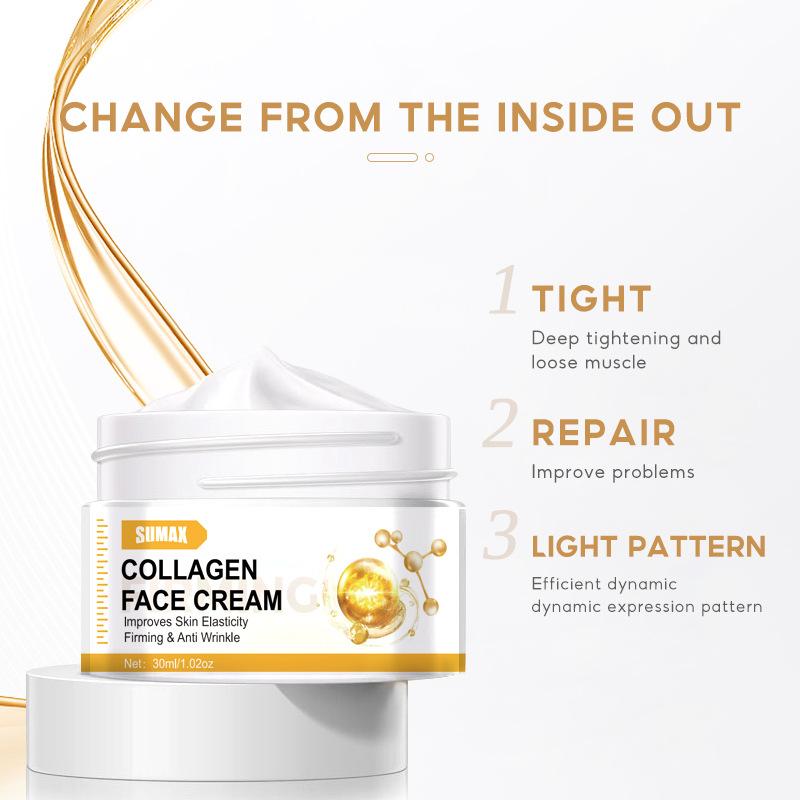 Коллагеновый крем 30 мл Гладкий Нежный Сияющий и Прозрачный Быстрое Впитывание Кожей Ретинол Сыворотка против старения