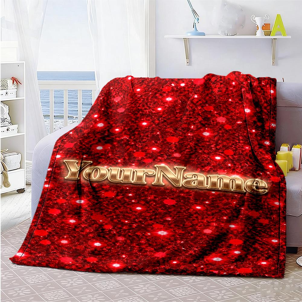 Rose Personalized Name Blanket Gift Customizable Blanket Comfortable Great for Picnics Bed Couch Chair Ideal for All Seasons