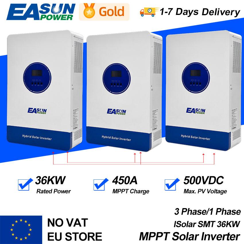 EASUN POWER 36 кВт 3-фазный 380 В Гибридный солнечный инвертор 24 кВт 12 кВт Автономный 48 В 150 А Двойной MPPT с RS485 WIFI Параллельный инвертор