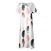 Fashion Women's Summer Round Neck Casual Fashion Printed Pullover Short Sleeve  Dress