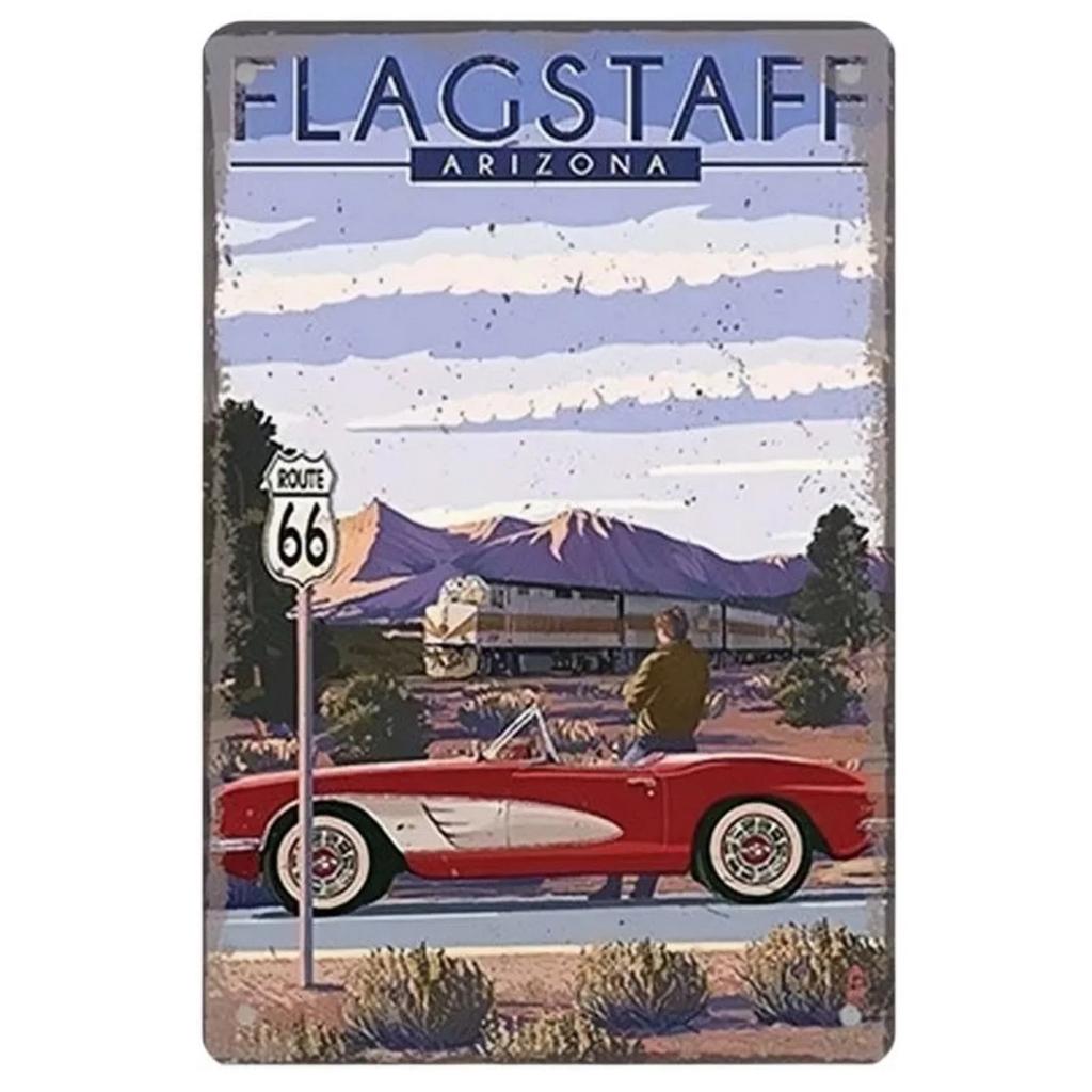 США Маршрут 66 Металлические таблички Настенный плакат Табличка Предупреждающий знак Винтажная железная картина Украшение для дома Кафе Гостиной Клуба Бара