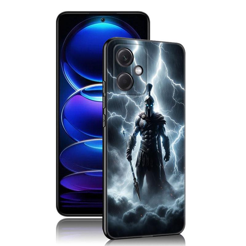 Spartan Black Silicone Phone Case For Xiaomi Redmi Note 10 11 11S 12 13 4G 8 9 11T Pro 5G Plus 8T 9S 10S 12S