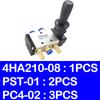 4HA210-08 1/4" 2 Position 5 Port Five Way Pneumatic Air Valve Hand Lever Operated Control Valve Ventilation Valves 4