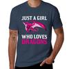 Just A Girl Who Loves Dragons TShirt Soft Casual Short Sleeve Cotton Tee