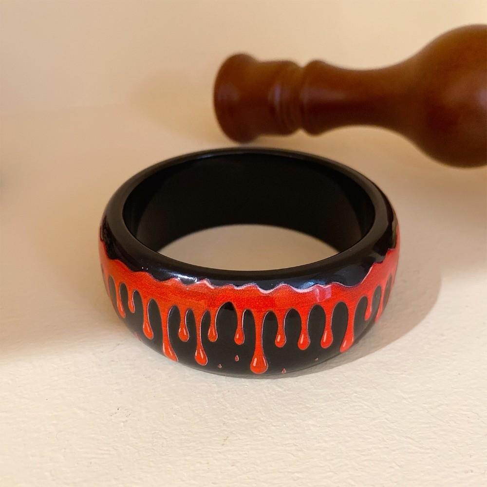 Europe American Style Halloween Acrylic Bangle Ghost/Spider Web/Bat Hand Ring  Halloween Gift
