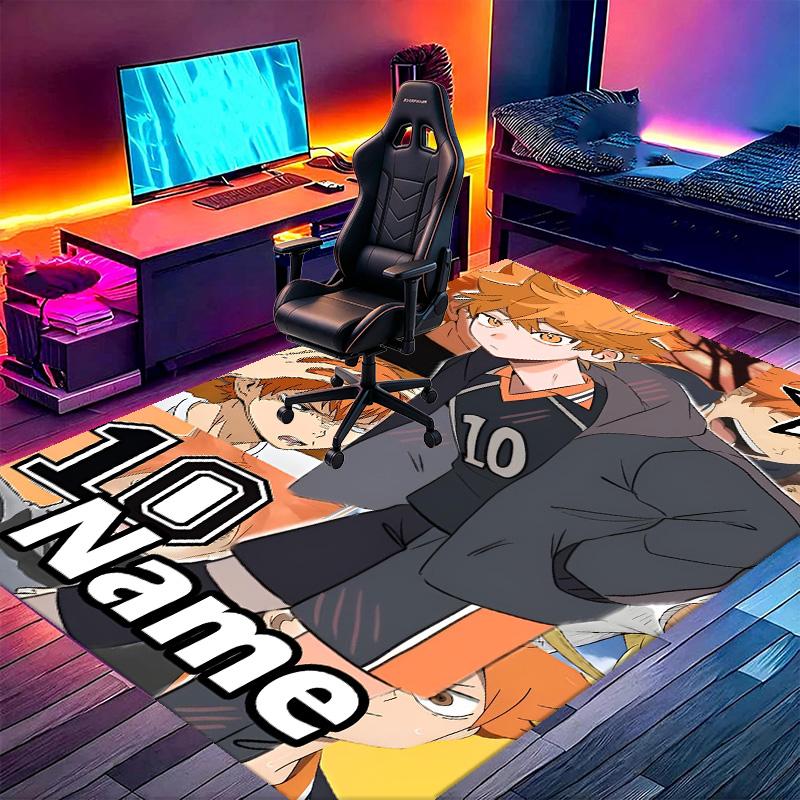 Custom Name Personalized Haikyu Print Carpet, Versatile Home Decor Rug, for Playroom, Apartment, Balcony, Entryway, Hallway Gift
