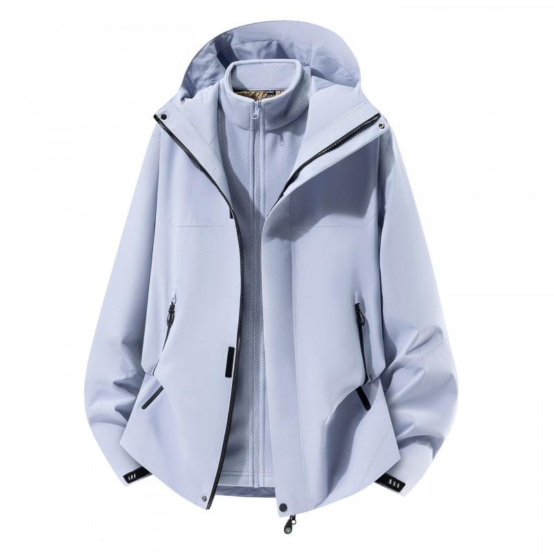Mens Womens 3-in-1 Detachable Waterproof Windproof Hiking Jacket With Removable Fleece Liner Winter Outdoor Activities