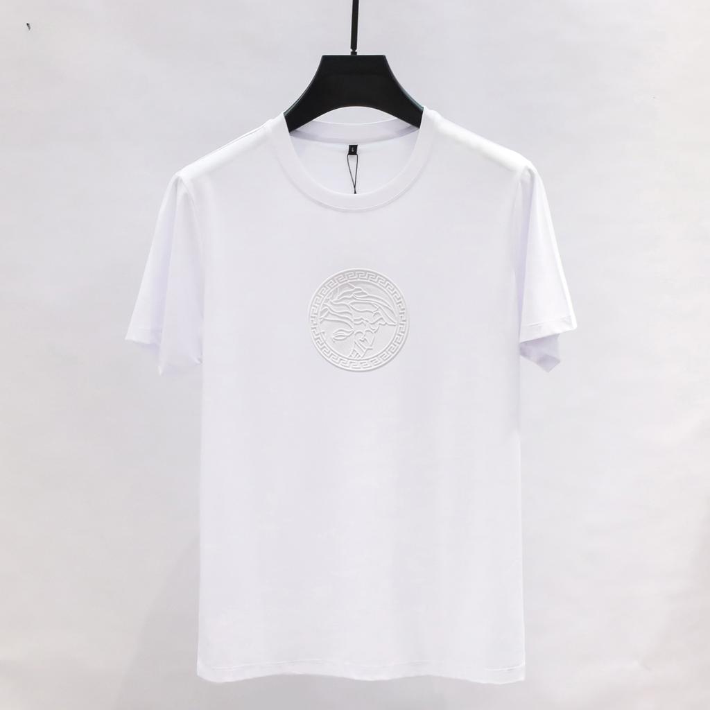 Spring Summer Menswear Soft Silk Men's round-Neck Short-Sleeved T-shirt