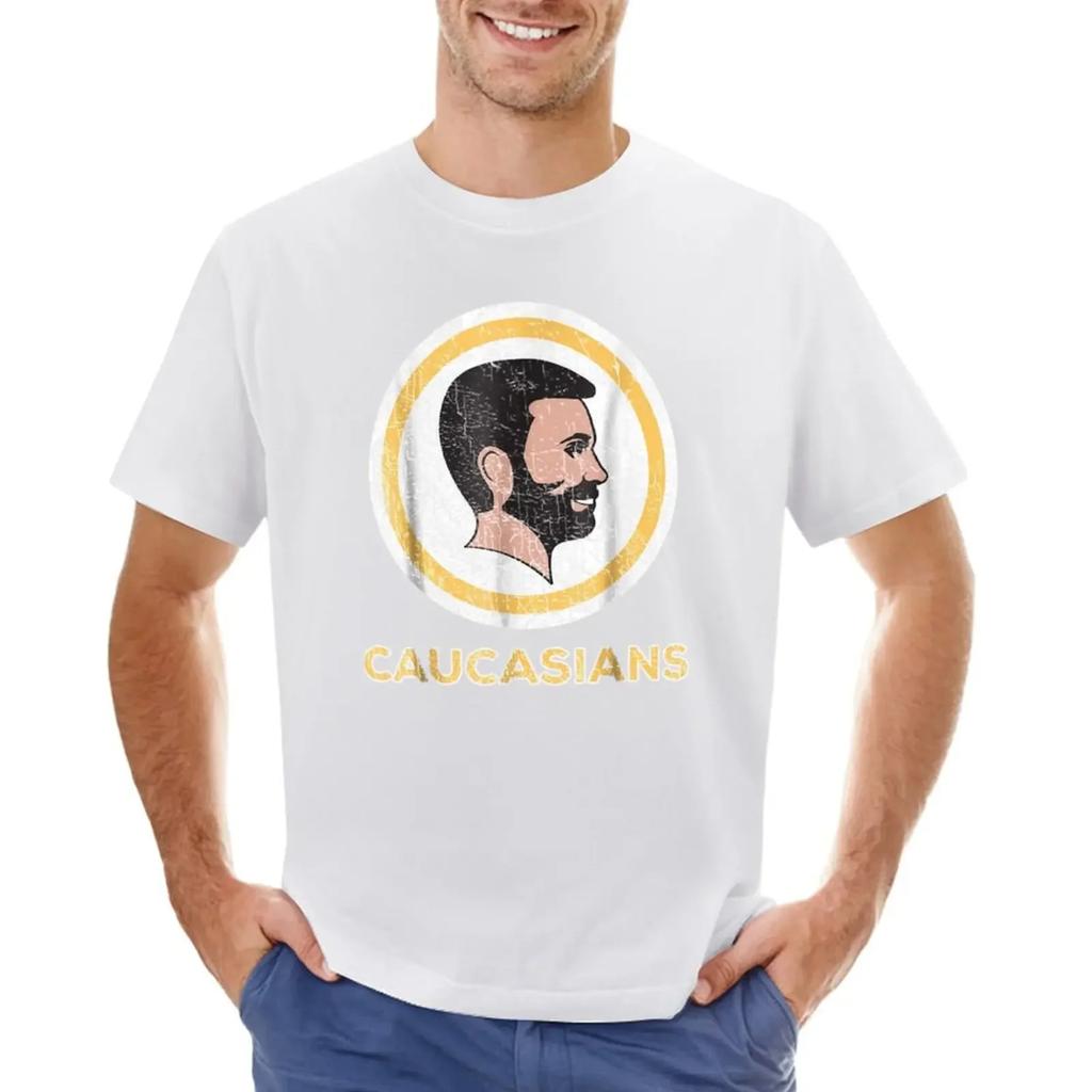 Caucasian Caucasians Pride Vintage Funny T-shirt quick drying aesthetic clothes boys whites customizeds t-shirt
