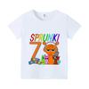 Sprunki Birthday Number T-shirts Boys Girls Cool Cartoon Printed Clothes Children Happy Party Gifts Baby Soft Tee Tops T-shirt