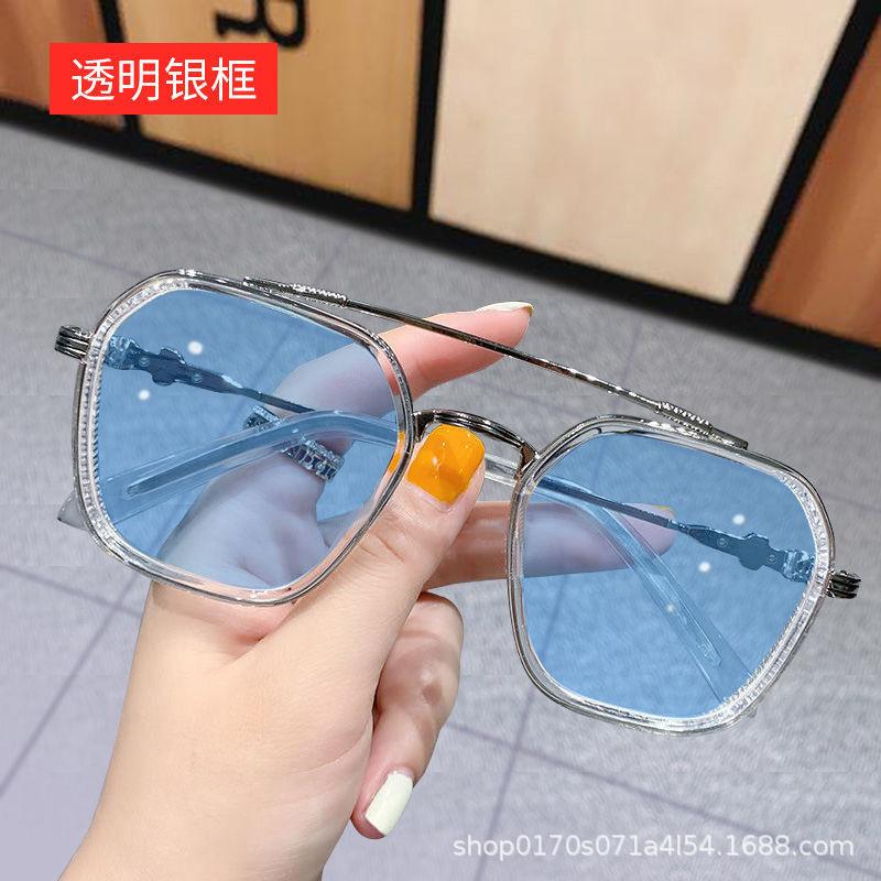 Photosensitive color-changing glasses high definition anti-blue light trend domineering optical mirror student degree myopia mirror L