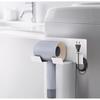 KAIXUANMAN Hair Dryer Holder, Magnetic, Wall-Mounted Hair Dryer Stand with Hooks, Aluminum, Bathroom Storage, White