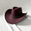 Men's Classic Cowboy Hat Western Cowboy Hat Outdoor Sun Hat Adjustable Drawstring Felt Hat