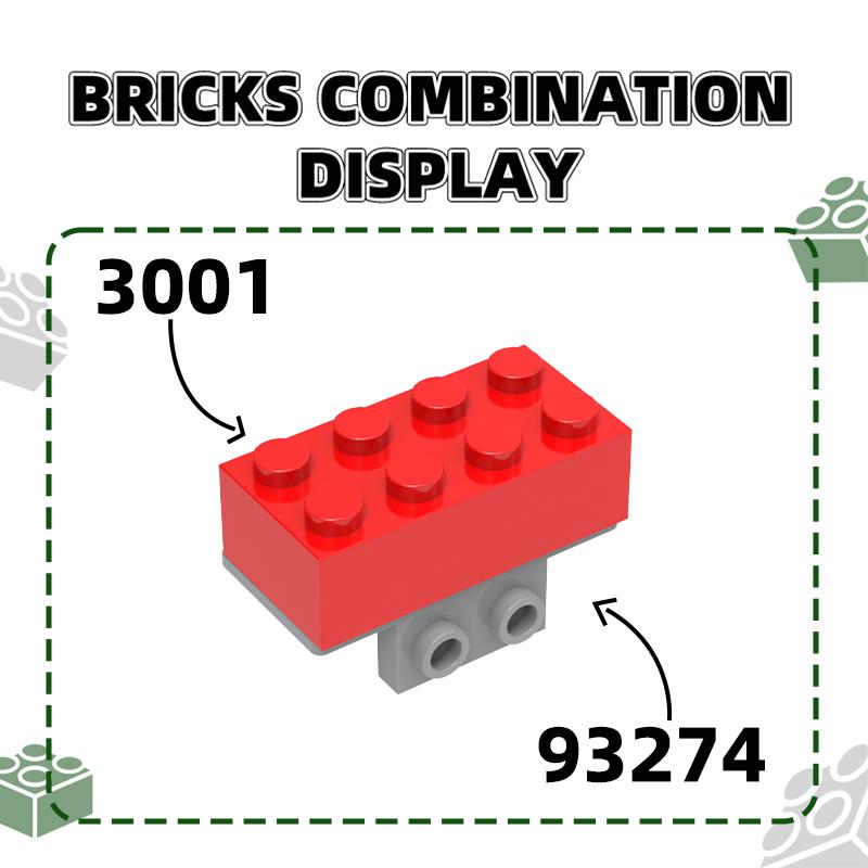 Нетоксичный 78 шт./лот 93274 Кронштейн 1x2 - 2x4 Блок Цветные детали для сборки MOC, совместимые с Brick, DIY, Детская игрушка, Детали для сборки