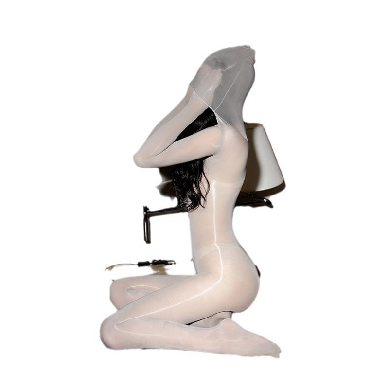 2023 Ультратонкие Блестящие Бесшовные Колготки на Все Тело с 912 Иглами, Подмышками и Покрытием для Головы