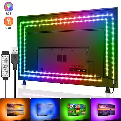 RGB Светодиодная лента для ТВ с 3-кнопочным управлением USB 5V / Bluetooth Подсветка для ТВ Домашнее украшение для вечеринки