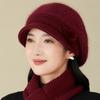 Женский берет и вязаная шапка - эластичные, легкие, однотонные, с застежкой на пуговицы, подарок на день рождения и праздник, теплая одежда для отдыха на природе осенью/зимой