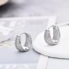 Fashion Zirconia U Shape Huggie Hoop Earrings For Women Geometric Ear Buckle Bridal Wedding Engagement Earrings Daily Jewelry