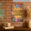 2D Flat, Vintage-Inspired "Stay Close To People Who Feel Like Sunshine" Metal Aluminum Sign - 8x12 Inch Retro Sunburst Wall Decor with Floral