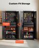 VEVOR Metal Storage Cabinet, 81.5 kg Shelf Load Capacity, 1800 mm Tall Garage Tool Storage Cabinet with 2 Locking Doors, Adjustable Shelves