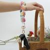 Gift Daisy Lanyard Wristlet Keychain Boho Floral Flower Macrame Key Fob Strap