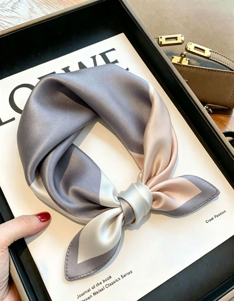 [111 mulberry silk] Small square scarf silk scarf spring and autumn summer with shirt neck protection decoration scarf yarn thin