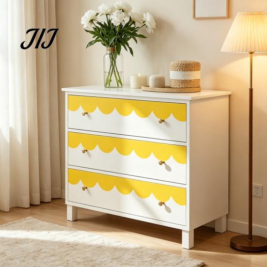 Flexible Corner Decoration for Wardrobe 4Pcs Scalloped Border Wall Decals, Peel and Stick Half Arch Geometric Stickers, Cabinet Edge Decor Semi Circle