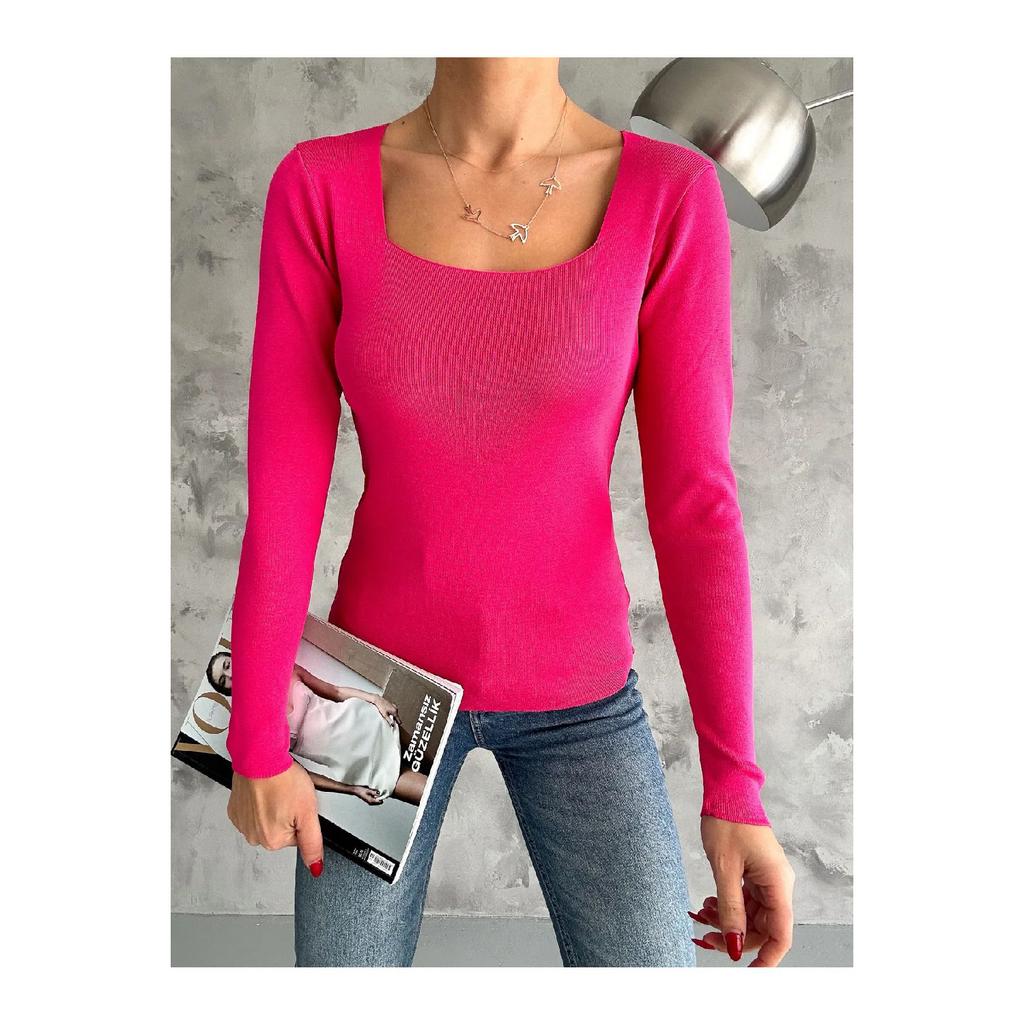 Женский трикотаж с квадратным воротником, сезонный свитер