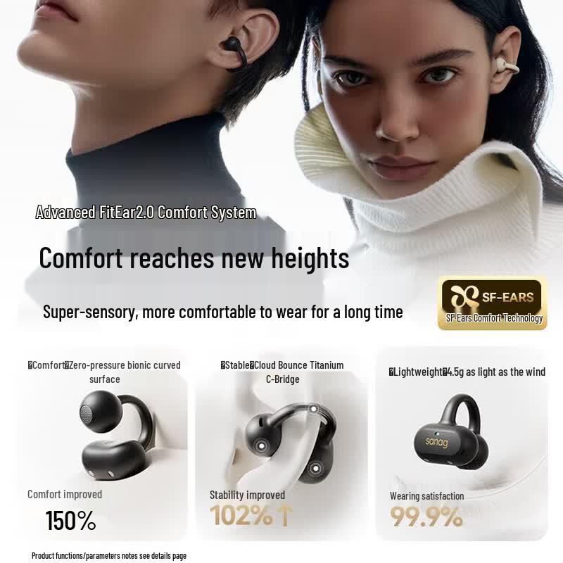 SANAG Z50 Ultra Открытые Bluetooth-наушники-клипсы для спорта