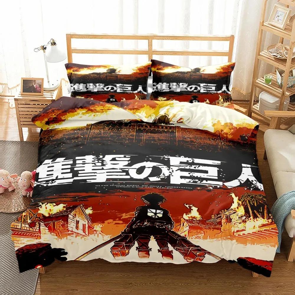 New Titan Attack Duvet Cover Set King Queen Double Full Twin Single Size Bed Set