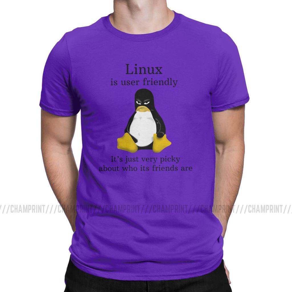 Linux удобен для пользователя футболки Мужчины Arch Linux Tux Программист Компьютерный разработчик Футболка Geek Nerd