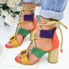 Summer Women Platform Sexy Rome Sandals Thick High Heels Fish Mouth Shoes Fashion Casual Leather Footwear