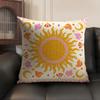 Cute Cartoon Flowers Fashion Art Cushion Cover Natural Linen Organic Fabric DoubleSided Printing Sofa Home Decor Pillow Case