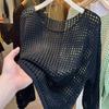 Summer Age-reducing Retro Hollow Hole Knitted Top Simple Loose Casual Sunscreen Blouse Women
