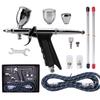 SAGUD Airbrush Gun Set, Single Action Airbrush Pen with 0.3mm, Spare 0.5 and 0.8mm Needles, Airbrush Hose, and 2CC/5CC/13CC Cup Kit