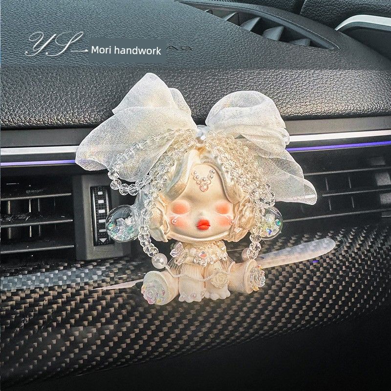 Car Perfume Air Vent Decoration Bowknot Yarn Doll Long-Lasting Light Fragrance Diffuser Stone Women's Car Air Freshener