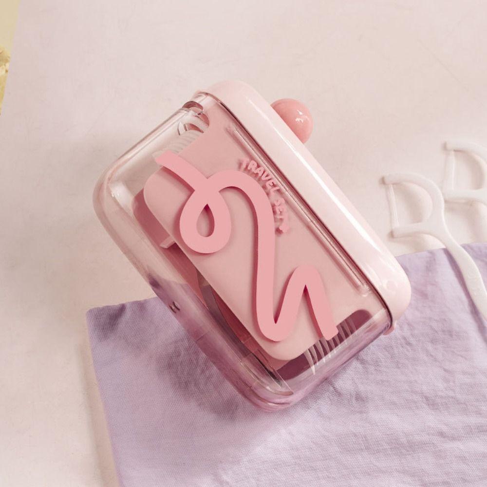 Dustproof Automatic Pop Dental Floss Box Press-on Mini Teeth Stick Case Men&Women