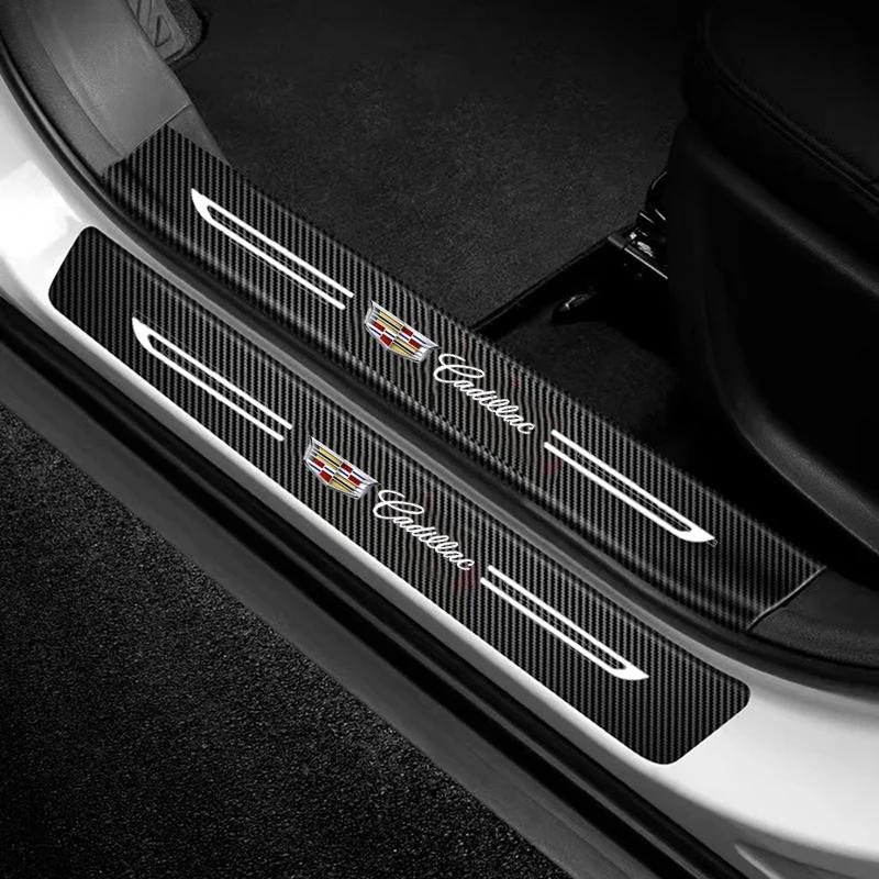 Carbon Fiber Car Door Sill Scratch Protection Sticker Threshold Tape for Cadillac CTS DTS STS XTS ATS BLS SLS Deville CT6 XT5