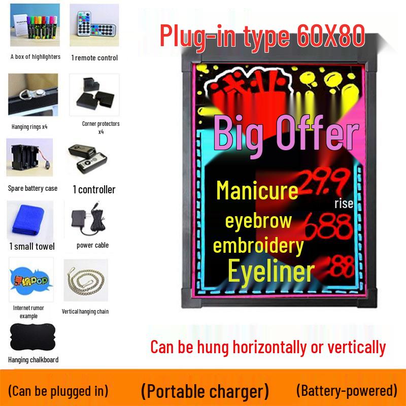 Светодиодная меловая доска - Светящаяся рекламная доска-меню