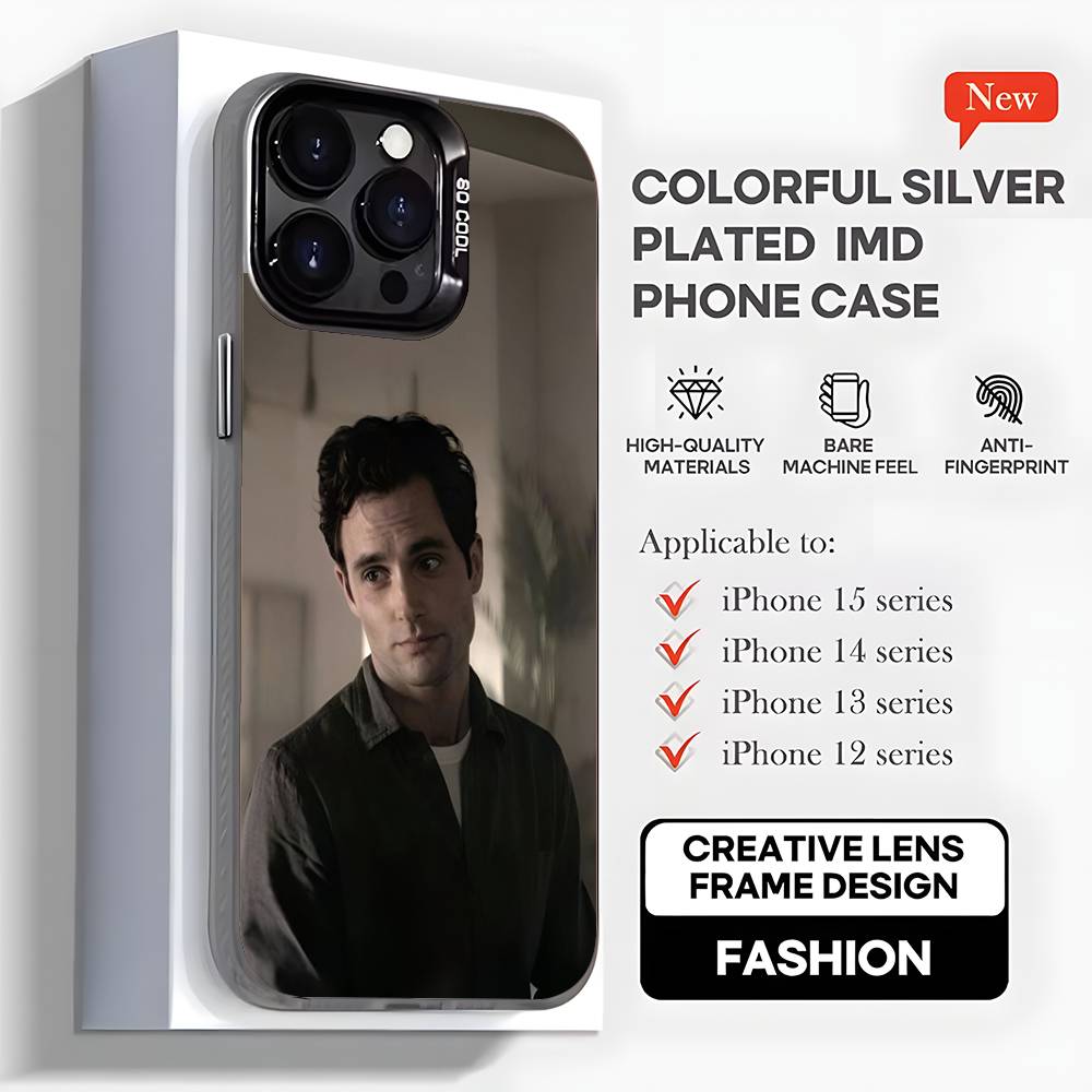 Чехол для телефона Joe Goldberg Серия Y-You Для iPhone 16,15,14,13,12,11,Mini,Pro,MAX,plus, Черный Матовый Ударопрочный Чехол