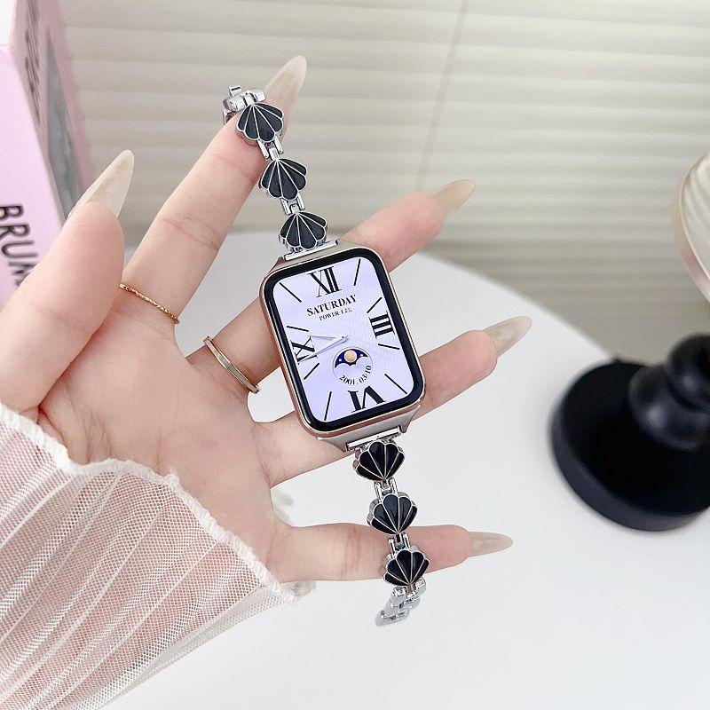 Металлический ремешок для часов с ракушкой для Huawei Fit 3 4 Pro Браслет Тонкий Элегантный ремешок на запястье для Huawei Watch 10 9 8 Женский Correa