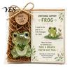 Emotional Support Desk Accessories Mini Glass Turtle Ornaments with Heartwarming Message Card, Cute Animal Figurines Birthday Souvenirs for
