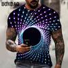 3D Psychedelic Graphic Print T-Shirt Big Size Men Short Sleeve Casual Tops Visual Feast Abstract Creativity Art Print T-Shirt