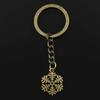 Fashion Snowflake Snow 20x23mm Pendant 30mm Key Ring Chain Bronze   Men Car Gift Souvenirs Keychain